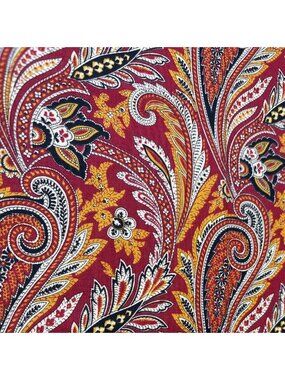 Paisley Cotton Fabric 1/4 yard x 36" Red/Yellow/Black Swirl Design Sewing Crafti